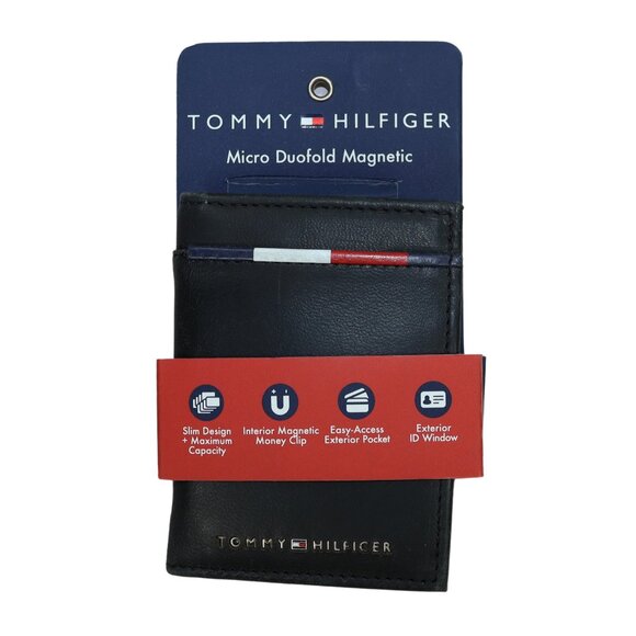 Tommy Hilfiger Other - Tommy Hilfiger RFID Blocking Duo-Fold Leather Wallet & Interior Money Clip Black